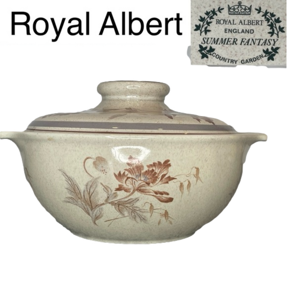 Vintage 70's Royal Albert Summer Fantasy Country Soup Tureen Cottagecore Décor